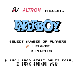 Paperboy (Japan) Title Screen